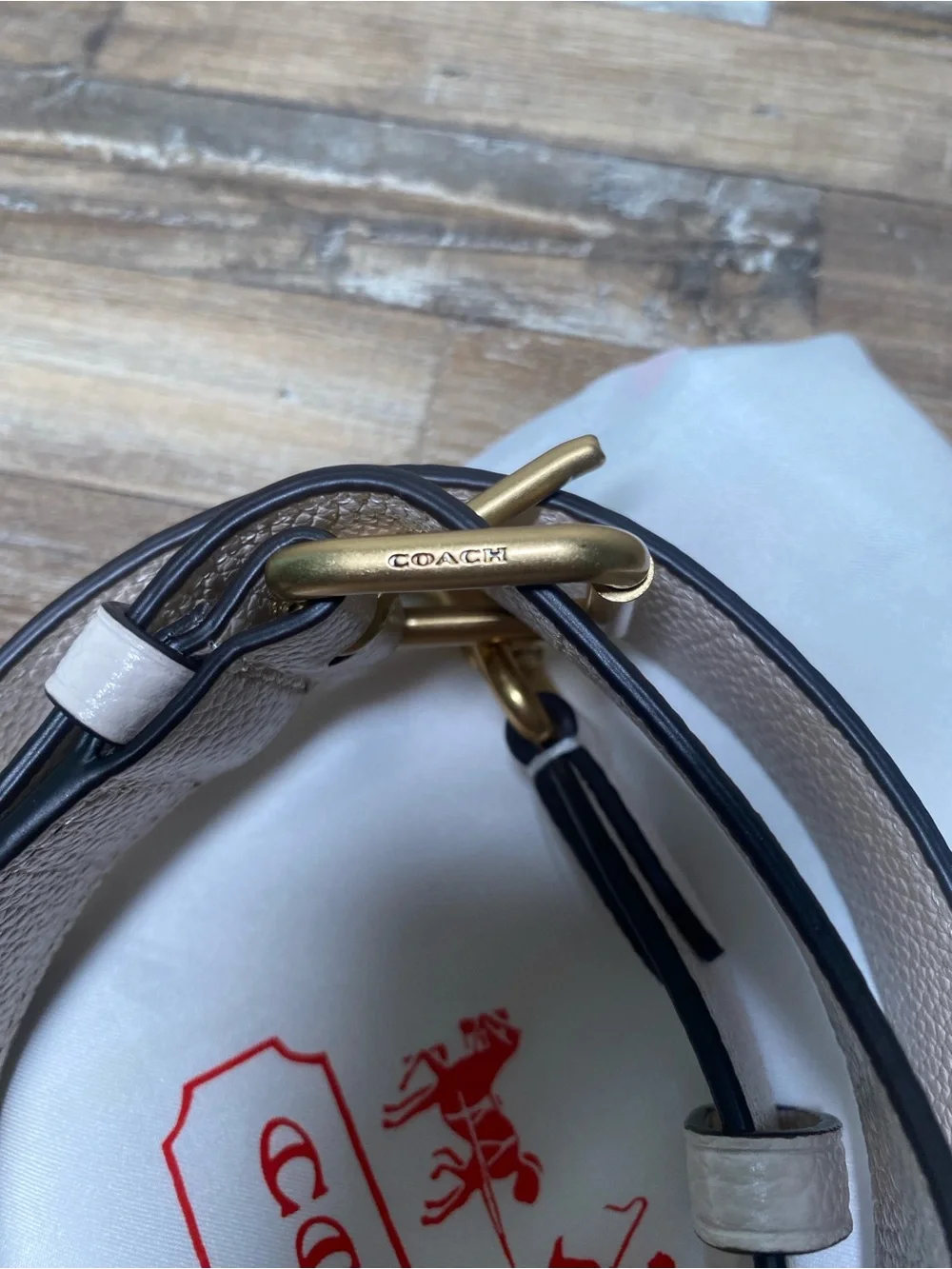 Coach Cream / Ivory Leather Crossbody Strap with Gold Hardware